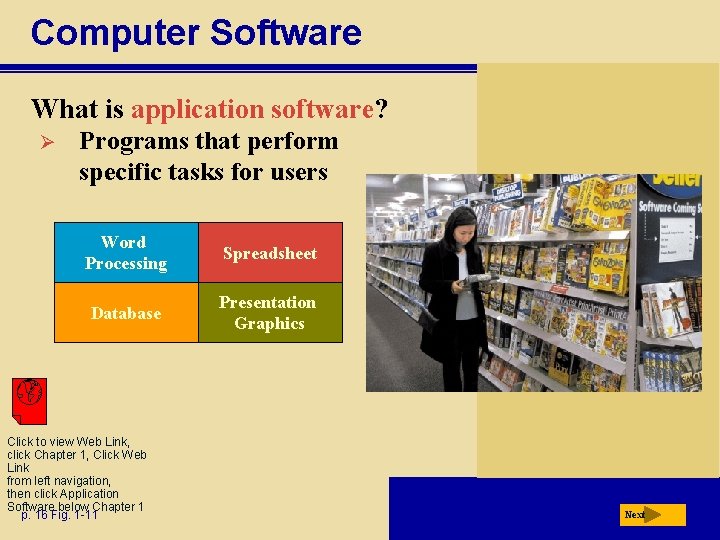 Computer Software What is application software? Ø Programs that perform specific tasks for users