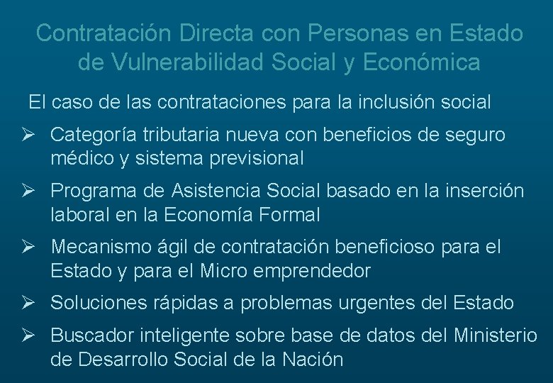 Contratación Directa con Personas en Estado de Vulnerabilidad Social y Económica El caso de