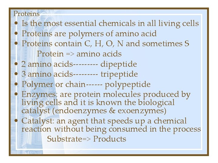 Proteins • Is the most essential chemicals in all living cells • Proteins are