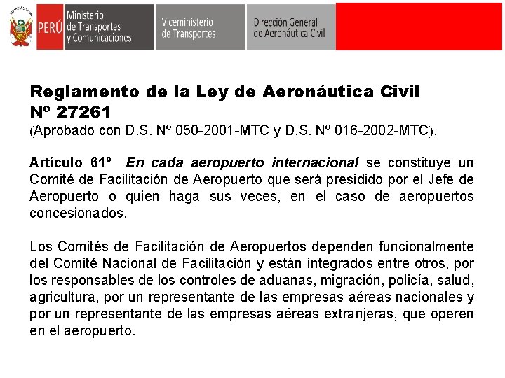 Reglamento de la Ley de Aeronáutica Civil Nº 27261 (Aprobado con D. S. Nº