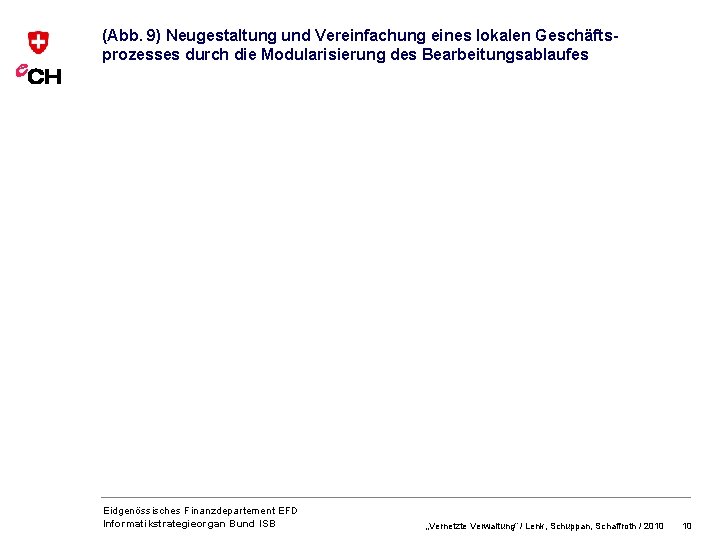 (Abb. 9) Neugestaltung und Vereinfachung eines lokalen Geschäftsprozesses durch die Modularisierung des Bearbeitungsablaufes Département