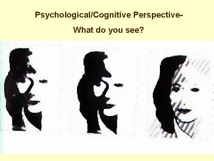 Psychological/Cognitive Perspective. What do you see? 