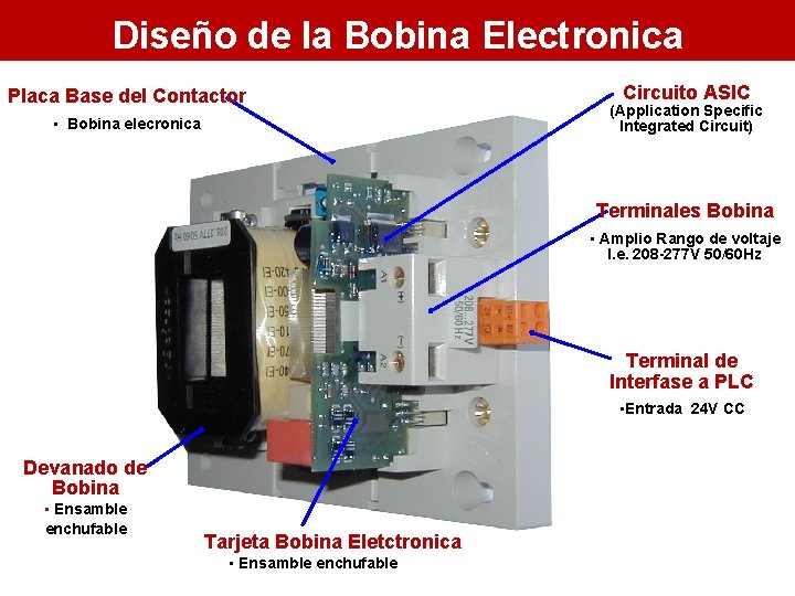 Diseño de la Bobina Electronica Placa Base del Contactor • Bobina elecronica Circuito ASIC