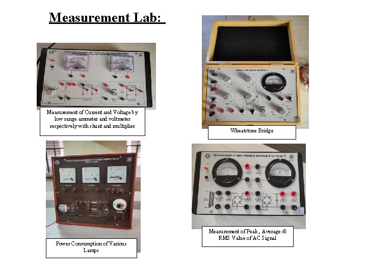 Measurement Lab: Measurement of Current and Voltage by low range ammeter and voltmeter respectively