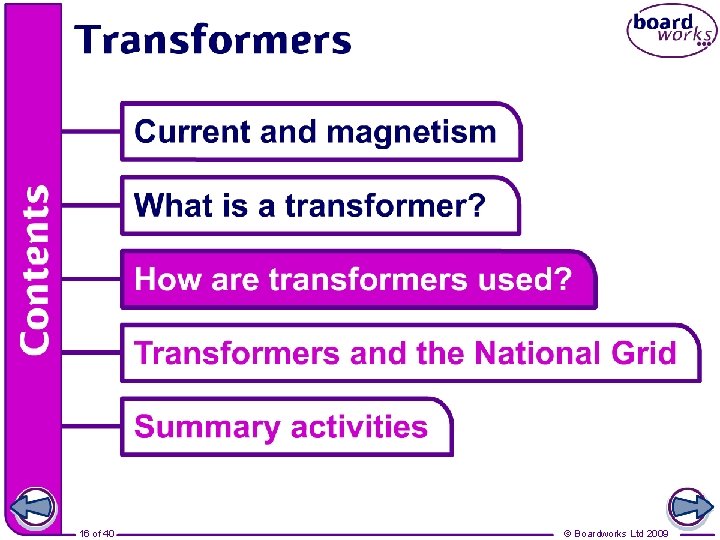 16 of 40 © Boardworks Ltd 2009 