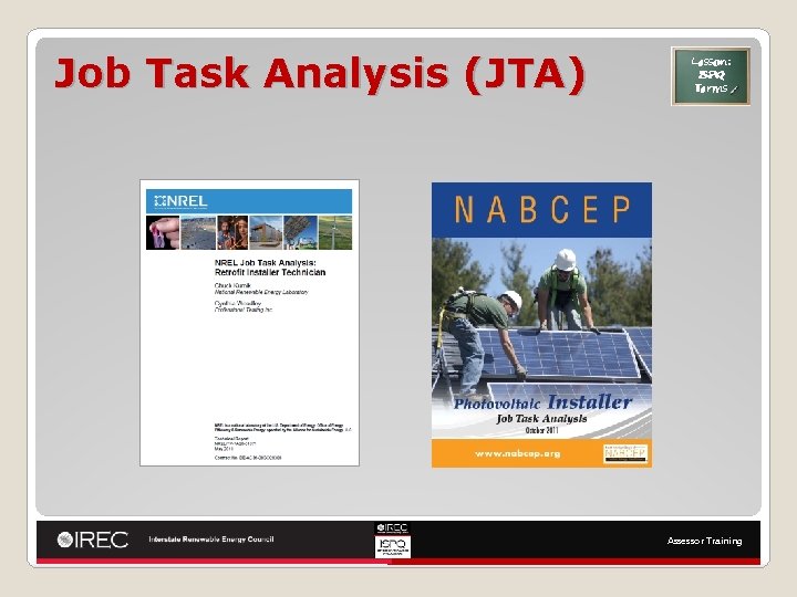 Job Task Analysis (JTA) Lesson: ISPQ Terms Assessor Training 