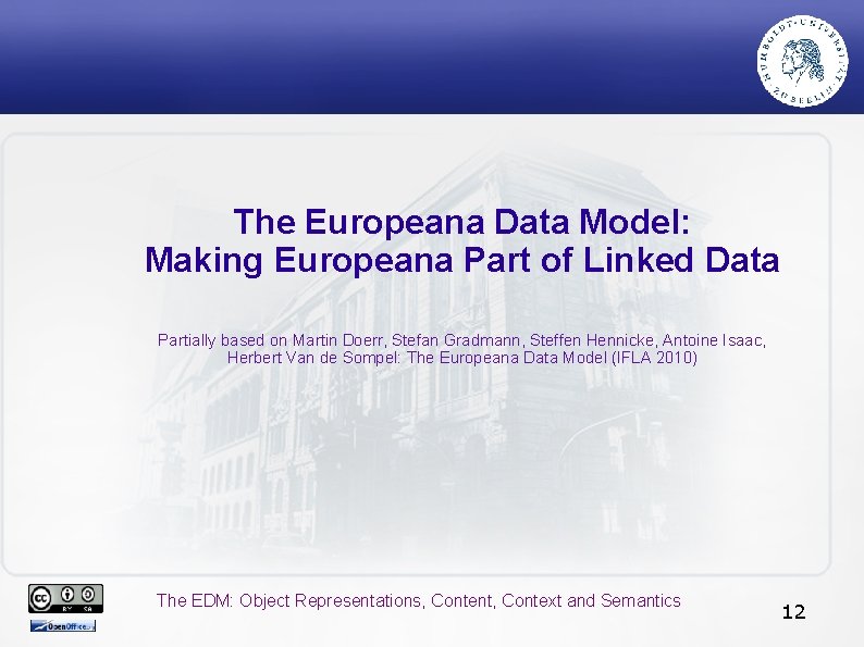 The Europeana Data Model: Making Europeana Part of Linked Data Partially based on Martin