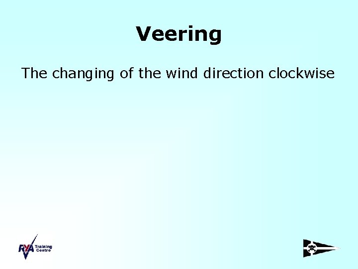 Veering The changing of the wind direction clockwise 