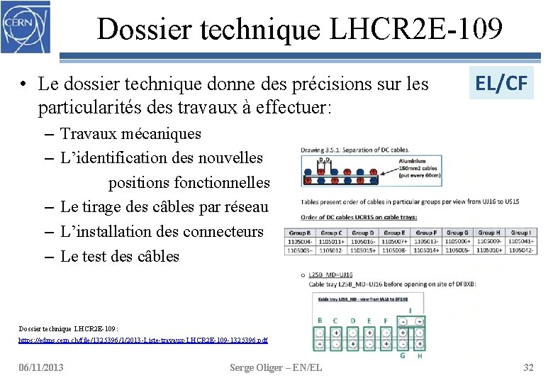 Dossier technique LHCR 2 E-109 • Le dossier technique donne des précisions sur les