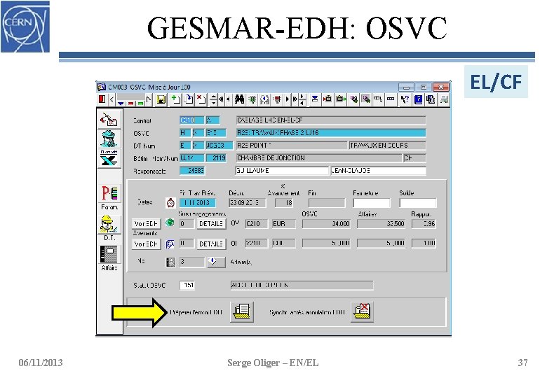 GESMAR-EDH: OSVC EL/CF 06/11/2013 Serge Oliger – EN/EL 37 
