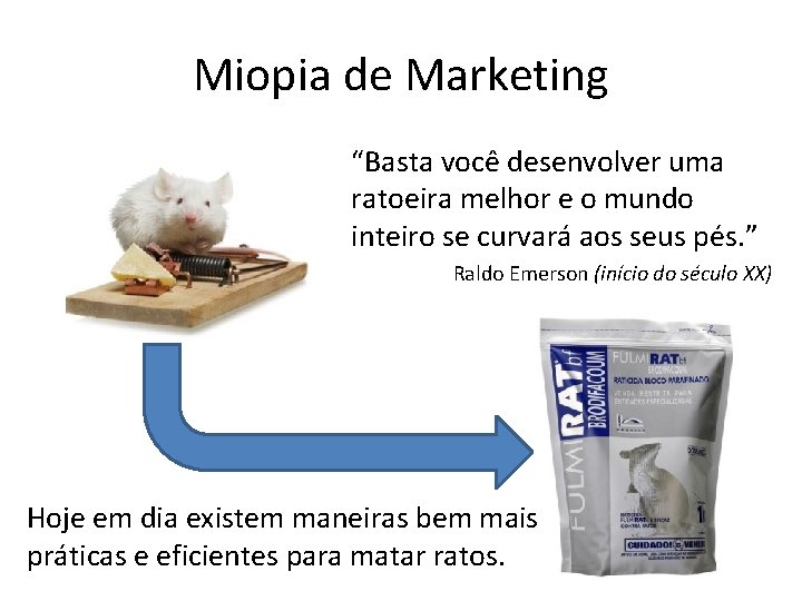 Miopia de Marketing “Basta você desenvolver uma ratoeira melhor e o mundo inteiro se