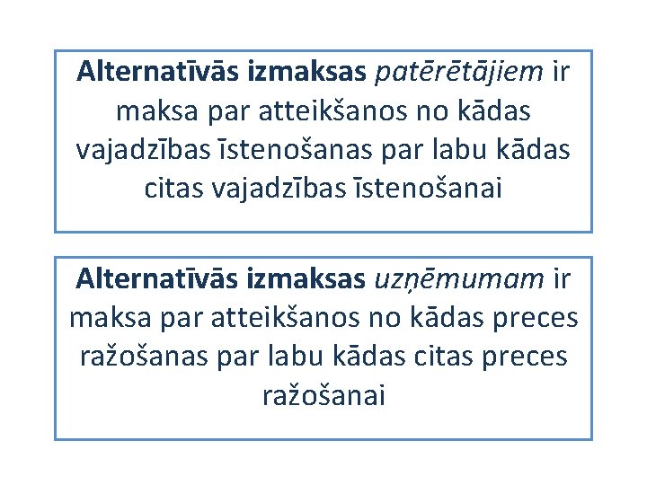 Alternatīvās izmaksas patērētājiem ir maksa par atteikšanos no kādas vajadzības īstenošanas par labu kādas