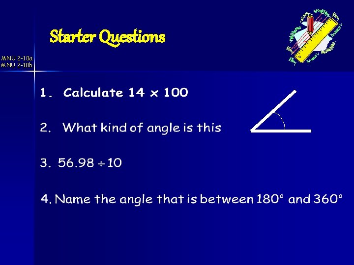 Starter Questions MNU 2 -10 a MNU 2 -10 b 