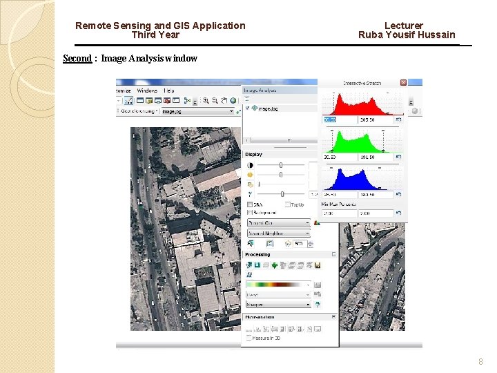 Remote Sensing and GIS Application Lecturer Third Year Ruba Yousif Hussain Second : Image