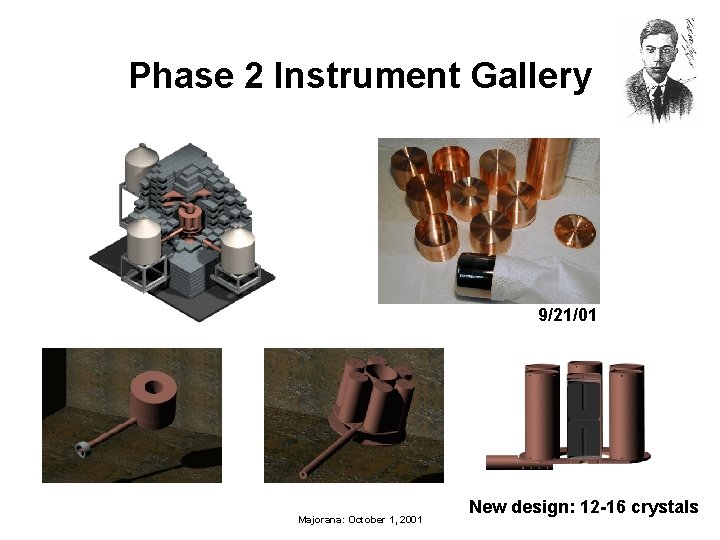 Phase 2 Instrument Gallery 9/21/01 Majorana: October 1, 2001 New design: 12 -16 crystals