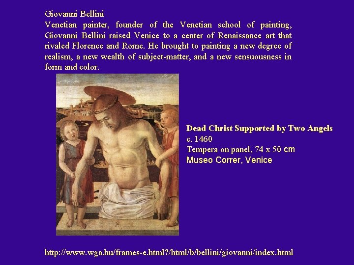 Giovanni Bellini Venetian painter, founder of the Venetian school of painting, Giovanni Bellini raised