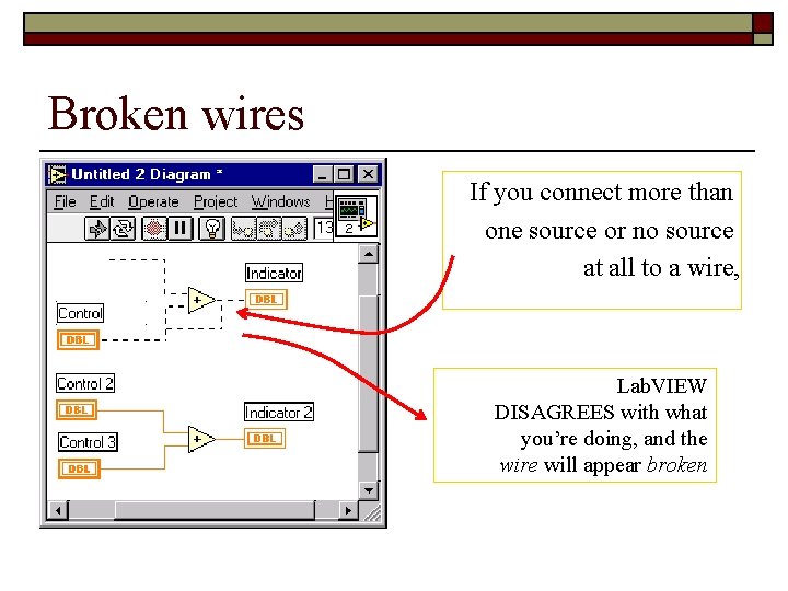 Broken wires If you connect more than one source or no source at all