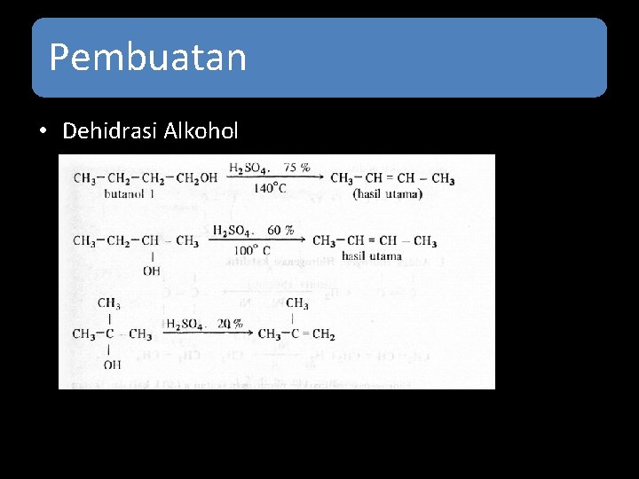 Pembuatan • Dehidrasi Alkohol 