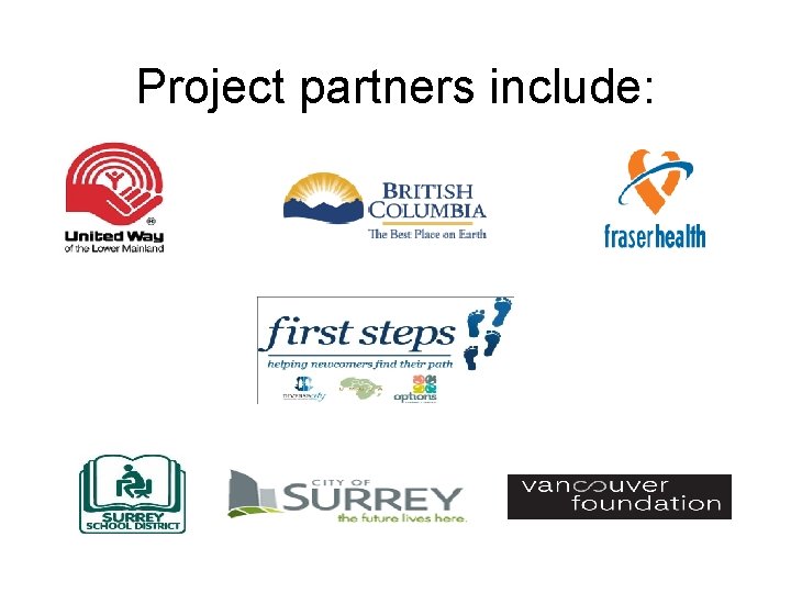 Project partners include: 