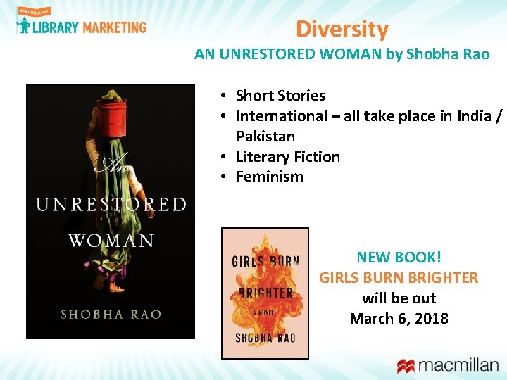 Diversity AN UNRESTORED WOMAN by Shobha Rao • Short Stories • International – all