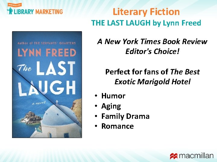 Literary Fiction THE LAST LAUGH by Lynn Freed A New York Times Book Review