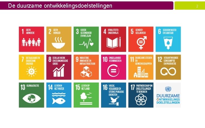 De duurzame ontwikkelingsdoelstellingen 2 