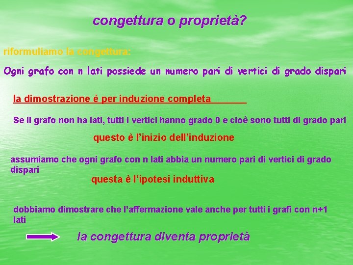 congettura o proprietà? riformuliamo la congettura: Ogni grafo con n lati possiede un numero