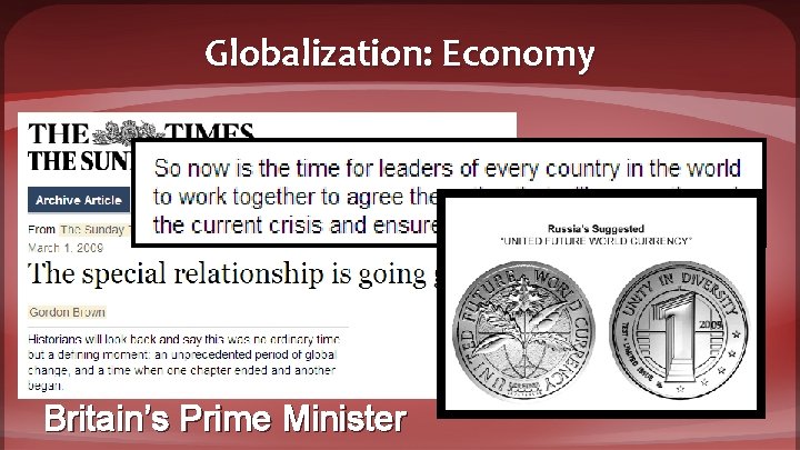 Globalization: Economy Britain’s Prime Minister 