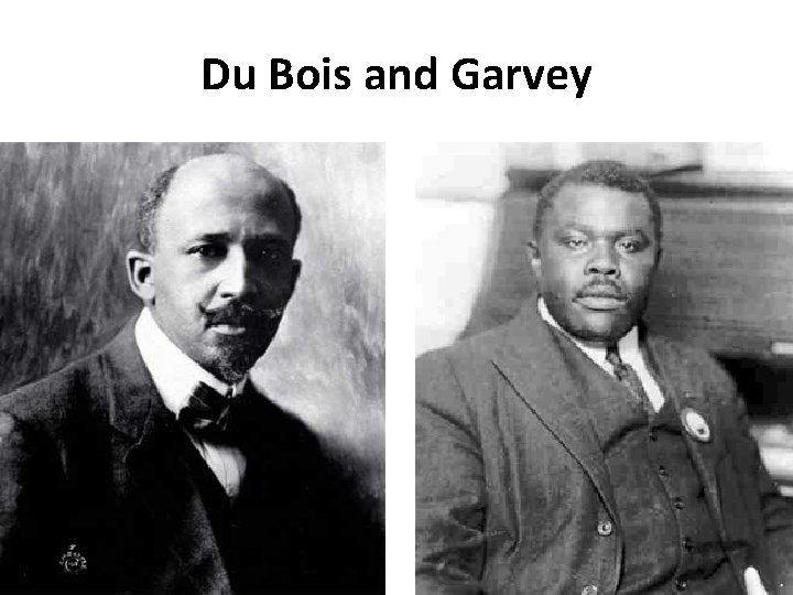 Du Bois and Garvey 