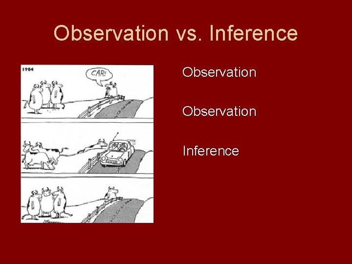 Observation vs. Inference Observation Inference 