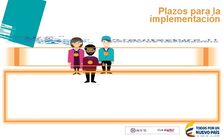 Plazos para la implementación 