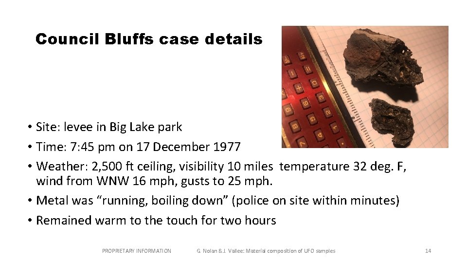 Council Bluffs case details • Site: levee in Big Lake park • Time: 7: