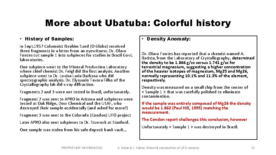 More about Ubatuba: Colorful history • History of Samples: In Sept. 1957 Columnist Ibrahim