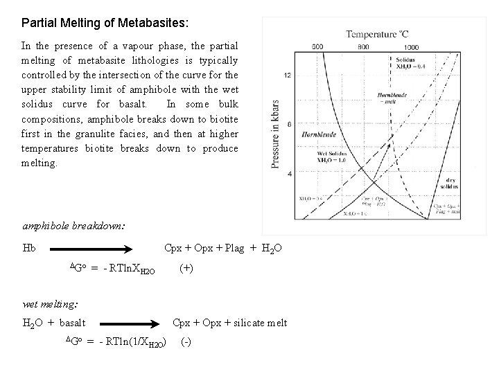 Partial Melting of Metabasites: In the presence of a vapour phase, the partial melting