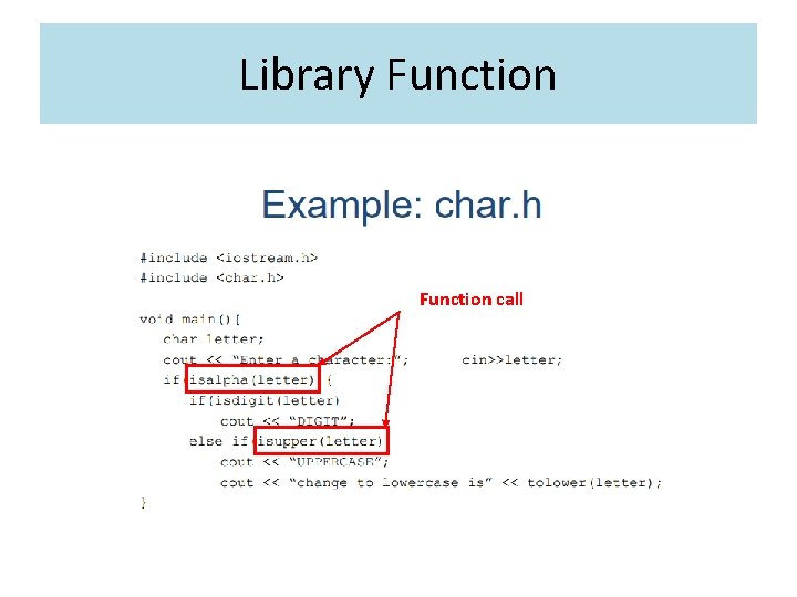 Library Function call 