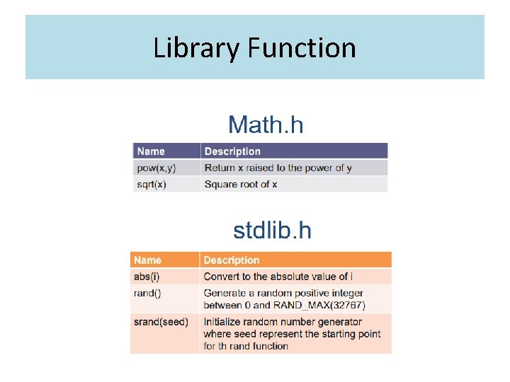 Library Function 