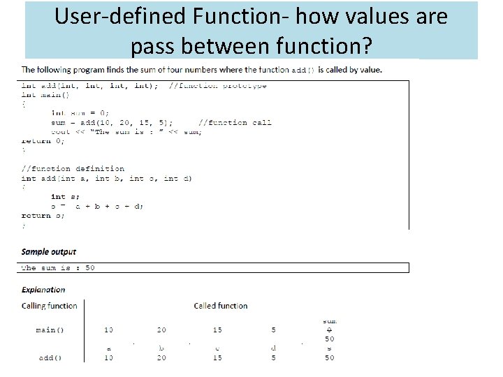 User-defined Function- how values are pass between function? 