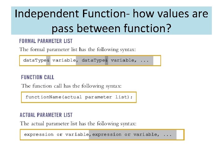 Independent Function- how values are pass between function? 