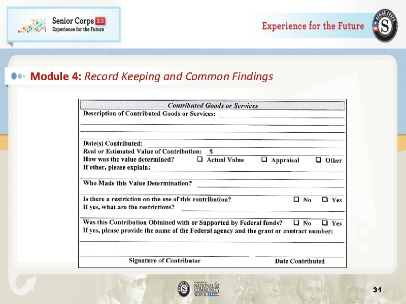 Module 4: Record Keeping and Common Findings 31 