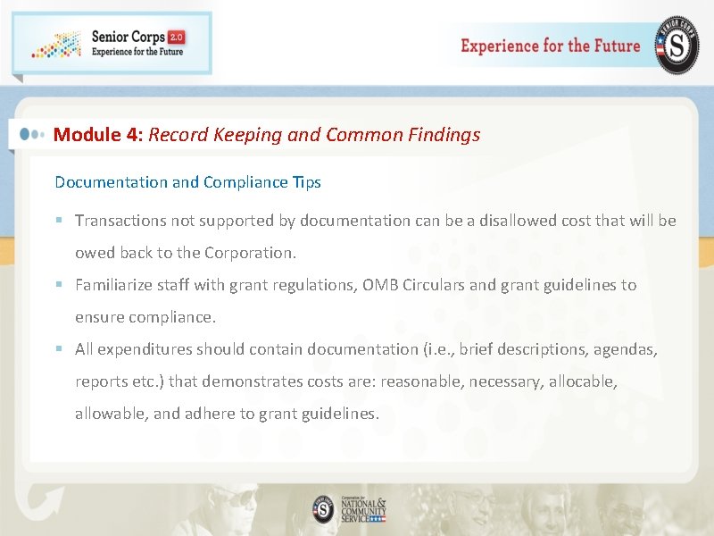 Module 4: Record Keeping and Common Findings Documentation and Compliance Tips § Transactions not