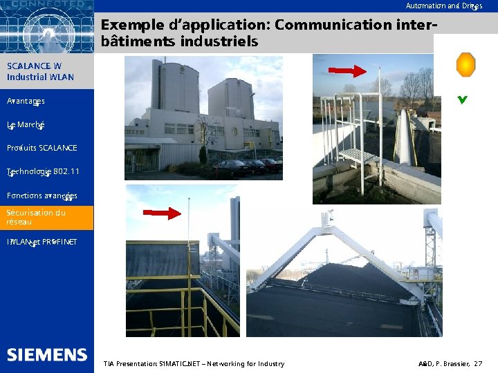 Automation and Drives Exemple d‘application: Communication interbâtiments industriels SIMATIC NET SCALANCE W Industrial WLAN