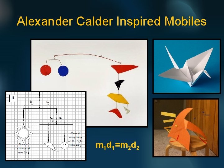 Alexander Calder Inspired Mobiles m 1 d 1=m 2 d 2 