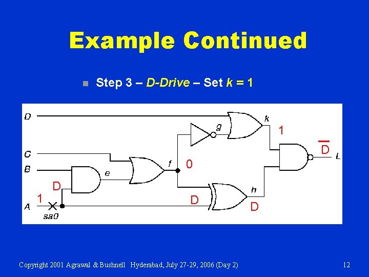 Example Continued n Step 3 – D-Drive – Set k = 1 1 D