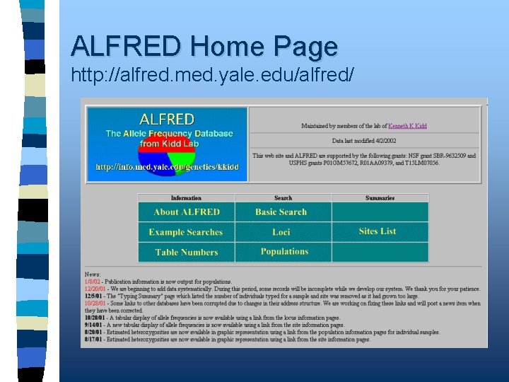 ALFRED Home Page http: //alfred. med. yale. edu/alfred/ 