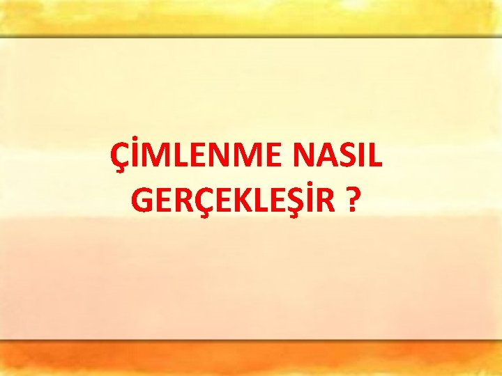 ÇİMLENME NASIL GERÇEKLEŞİR ? ÇİMLENME NASIL GERÇEKLEŞİR ?