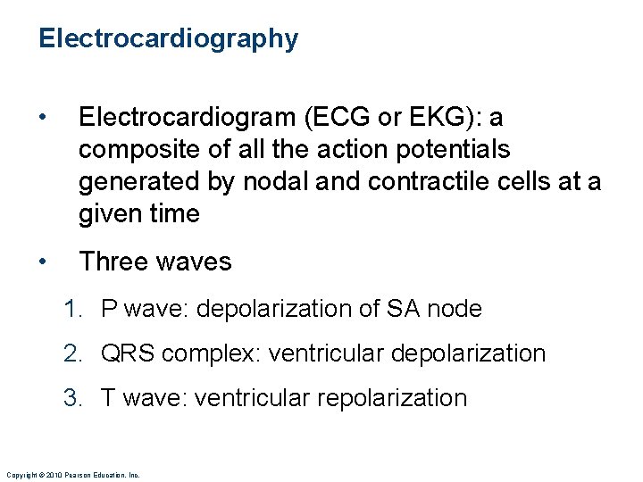 Electrocardiography • Electrocardiogram (ECG or EKG): a composite of all the action potentials generated