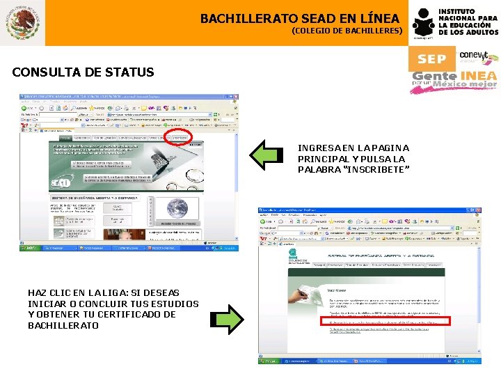 BACHILLERATO SEAD EN LÍNEA (COLEGIO DE BACHILLERES) CONSULTA DE STATUS INGRESA EN LA PAGINA