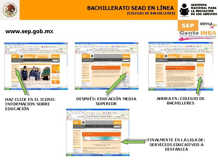 BACHILLERATO SEAD EN LÍNEA (COLEGIO DE BACHILLERES) www. sep. gob. mx HAZ CLICK EN