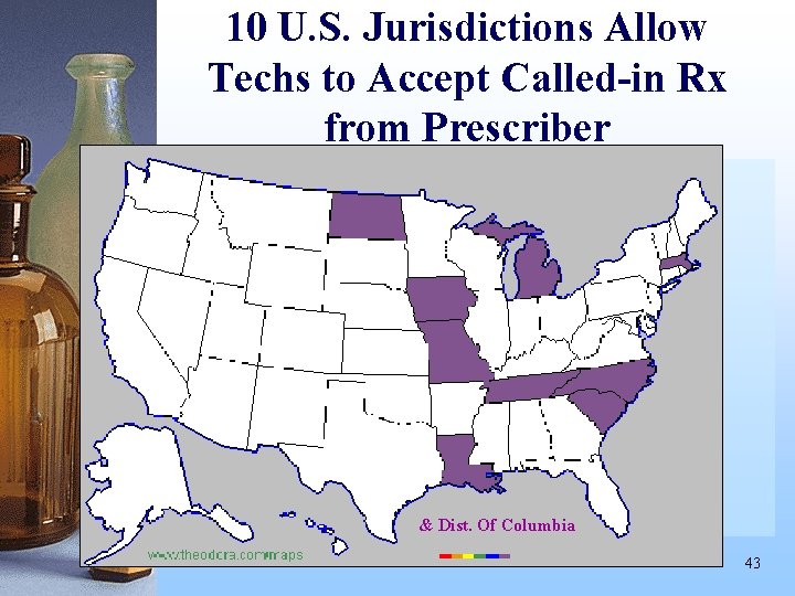 10 U. S. Jurisdictions Allow Techs to Accept Called-in Rx from Prescriber & Dist.