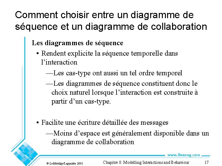 Comment choisir entre un diagramme de séquence et un diagramme de collaboration Les diagrammes